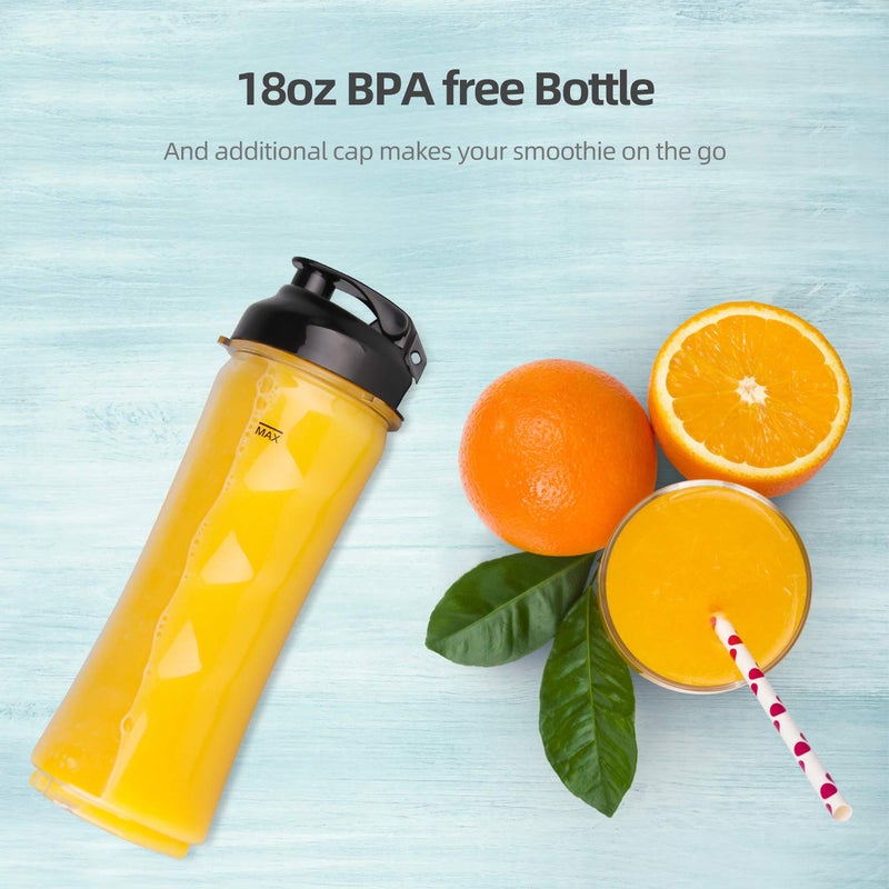 La Reveuse 18 oz BPA-Free Portable Sports Bottle Cup with Travel Lid Fits 300W Blender - Image 3